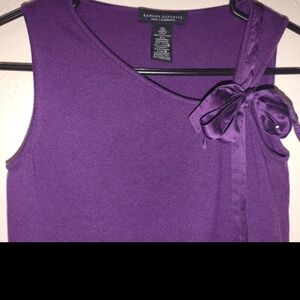 Banana Republic Rich Purple Blouse with Bow Detail